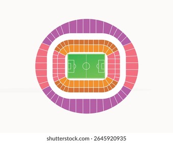 Esquema do estádio. Mapa do estádio de futebol. Ilustração de arte de educação vetorial