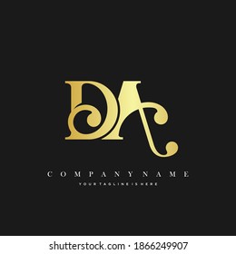 Vector de logotipo inicial de lujo mínimo de DA.