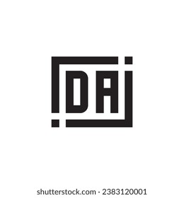 DA minimalist geometric symbol logo in high quality professional design that will print well across any print media