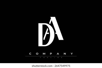 DA Modern Initials Logo Design. Branding logo with stylized initials showcasing bold design and modern aesthetic. Ideal for professional business branding or creative projects focusing on minimalistic