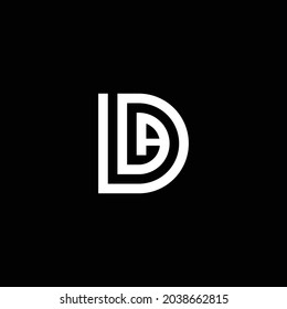 DA Monogram Letter Logo Concept, Minimal Illustrated Vector Design