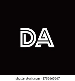 DA monogram logo with abstract line design template