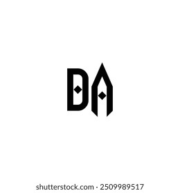 DA monogram logo design letter text name symbol monochrome logotype alphabet character simple logo