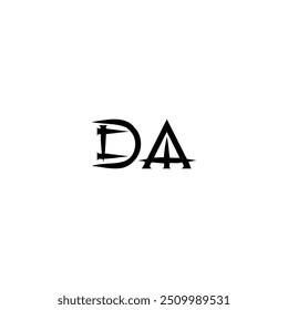 DA monogram logo design letter text name symbol monochrome logotype alphabet character simple logo