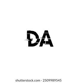 DA monogram logo design letter text name symbol monochrome logotype alphabet character simple logo