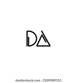 DA monogram logo design letter text name symbol monochrome logotype alphabet character simple logo