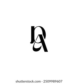 DA monogram logo design letter text name symbol monochrome logotype alphabet character simple logo