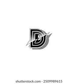 DA monogram logo design letter text name symbol monochrome logotype alphabet character simple logo