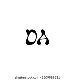 DA monogram logo design letter text name symbol monochrome logotype alphabet character simple logo