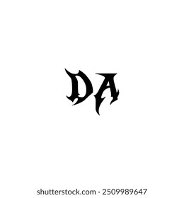 DA monogram logo design letter text name symbol monochrome logotype alphabet character simple logo