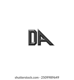 DA monogram logo design letter text name symbol monochrome logotype alphabet character simple logo