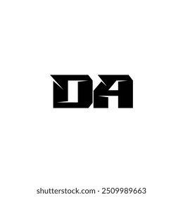 DA monogram logo design letter text name symbol monochrome logotype alphabet character simple logo