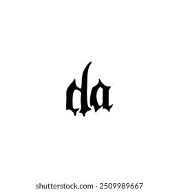 DA monogram logo design letter text name symbol monochrome logotype alphabet character simple logo