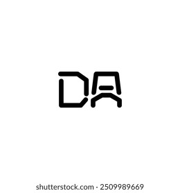 DA monogram logo design letter text name symbol monochrome logotype alphabet character simple logo