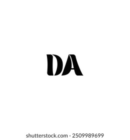 DA monogram logo design letter text name symbol monochrome logotype alphabet character simple logo