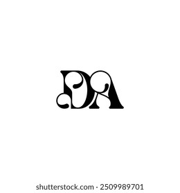 DA monogram logo design letter text name symbol monochrome logotype alphabet character simple logo