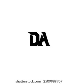 DA monogram logo design letter text name symbol monochrome logotype alphabet character simple logo