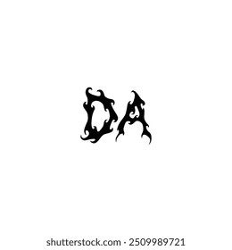 DA monogram logo design letter text name symbol monochrome logotype alphabet character simple logo