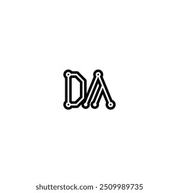 DA monogram logo design letter text name symbol monochrome logotype alphabet character simple logo