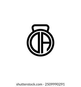 DA monogram logo design letter text name symbol monochrome logotype alphabet character simple logo