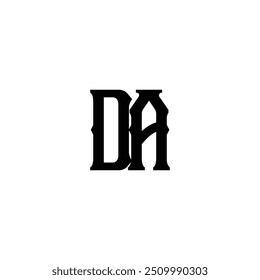 DA monogram logo design letter text name symbol monochrome logotype alphabet character simple logo