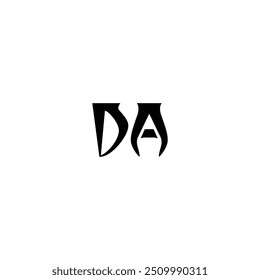 DA monogram logo design letter text name symbol monochrome logotype alphabet character simple logo