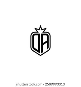 DA monogram logo design letter text name symbol monochrome logotype alphabet character simple logo