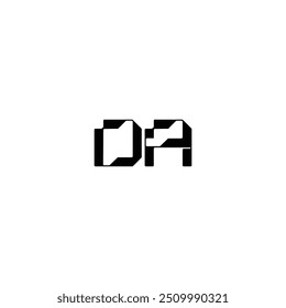 DA monogram logo design letter text name symbol monochrome logotype alphabet character simple logo