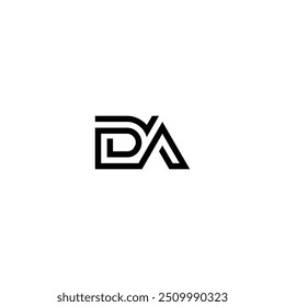 DA monogram logo design letter text name symbol monochrome logotype alphabet character simple logo