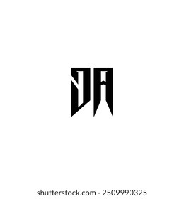 DA monogram logo design letter text name symbol monochrome logotype alphabet character simple logo