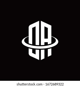 DA monogram logo in a hexagon style and surrounded by a ring