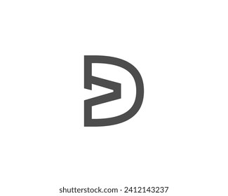 da-Monogramm-Logo, einzeln auf weißem Hintergrund