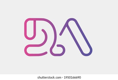 DA Monogram tech with a monoline style. Looks playful but still simple and futuristic. A perfect logo for your tech company or any futuristic design project.