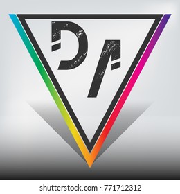 DA Multicolor Triangle LOGO with Dark Gray Highlight and Shadow