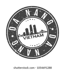 Da Nang Vietnam Round Stamp Icon Skyline City Design Rubber Badge.