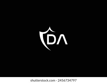 DA shield logo design and company logo