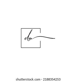 El concepto de logotipo de sigantage de DA en un diseño profesional de alta calidad que se imprimirá en cualquier medio de impresión