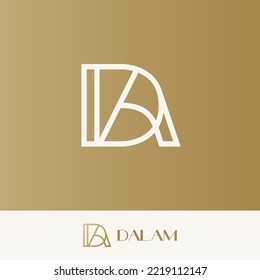 DA Simple Line Logo Design. Initial AD Monogram Logo Identity for Branding, Business, Real Estate, Fasion and Luxury Brand