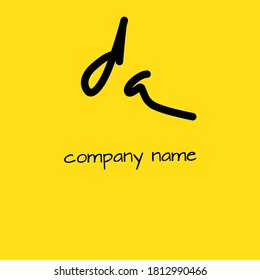 da tagline initial letter logo vector template sign symbol icon