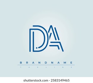 DA Technology Letter Logo Template. This tech letter logo is a graphic mark that uses letters to represent a technology company.