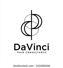 da vinci logo design . letter dp logo . geometric logo design inspiration . logo template