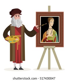 da vinci painting a lady with an ermine