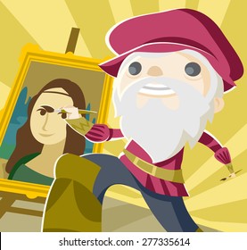 Da vinci painting the Mona Lisa