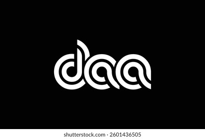 DAA Creative Unique Modern Letter Logo Design. Stylized logo featuring a unique letter design, presenting abstract minimalist aesthetics and modern appeal.