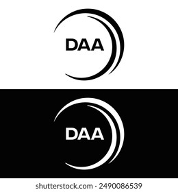 DAA logo. D A A design. White DAA letter. DAA, D A A letter logo design. D A A letter logo design in GOLD, GOLDEN LOGO, 