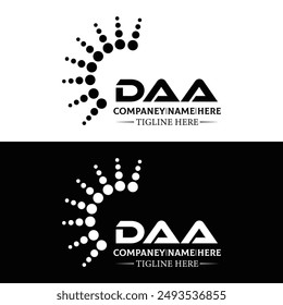 DAA logo. D A A design. White DAA letter. DAA, D A A letter logo design. D A A letter logo design in GOLD, 