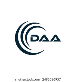 DAA logo. D A A design. White DAA letter. DAA, D A A letter logo design. D A A letter logo design in GOLD, 