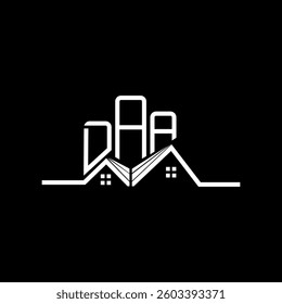 DAA Real State logo design, DAA simple and modern logo. DAA luxurious alphabet design  