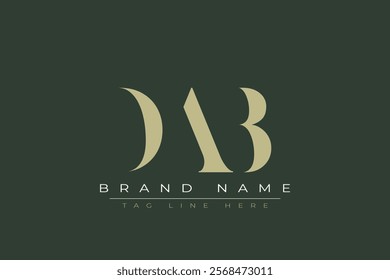 DAB abstract letter logo design. This logo is designed by three abstract letters.