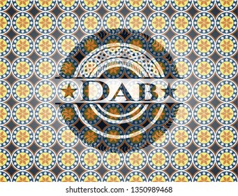 Dab arabesque style emblem. arabic decoration.